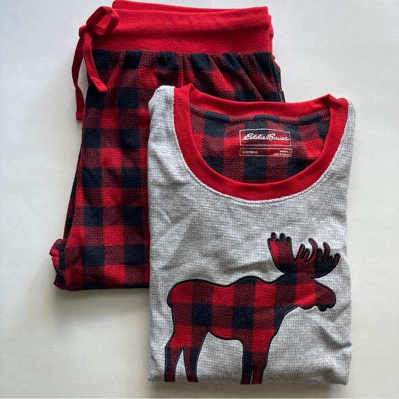 Eddie Bauer Womens 2-Piece Holiday Pajama Sleepwear Set Large NWT - Picture 12 of 16